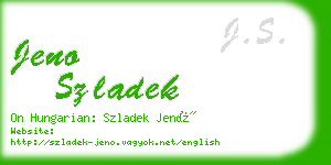 jeno szladek business card